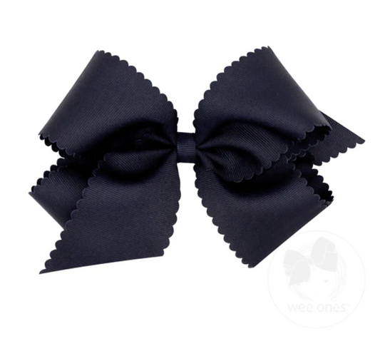 Large Scallop Bow- Navy