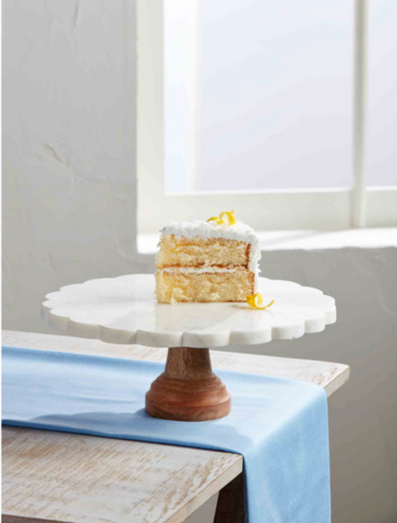 Scallop Marble Cake Stand