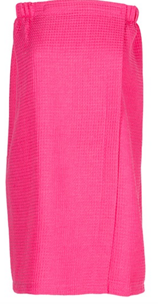 Waffle Towel Wrap-Hot Pink