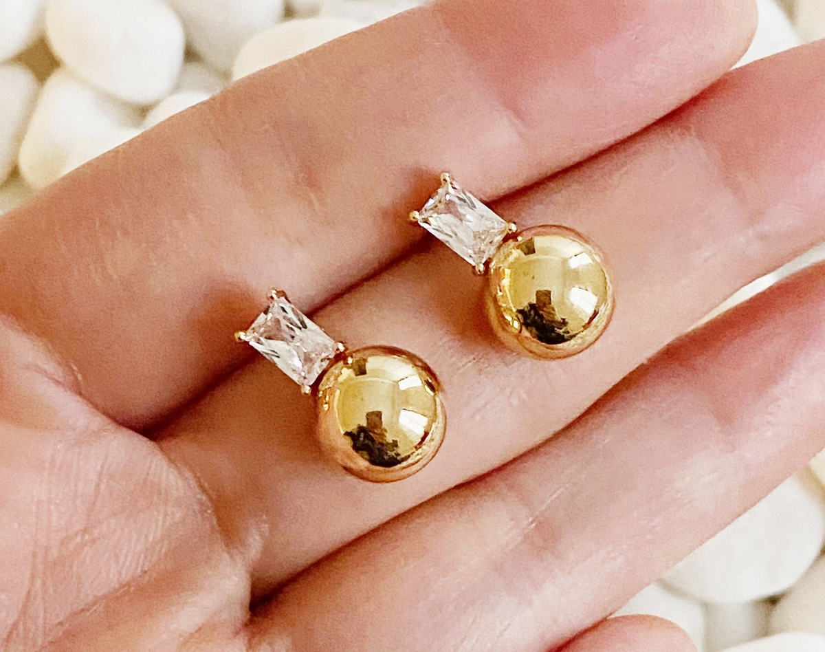 Diana's Golden Ball Studs