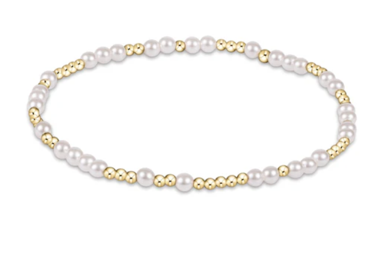 Hope unwritten 3mm bead bracelet - pearl EXTEND