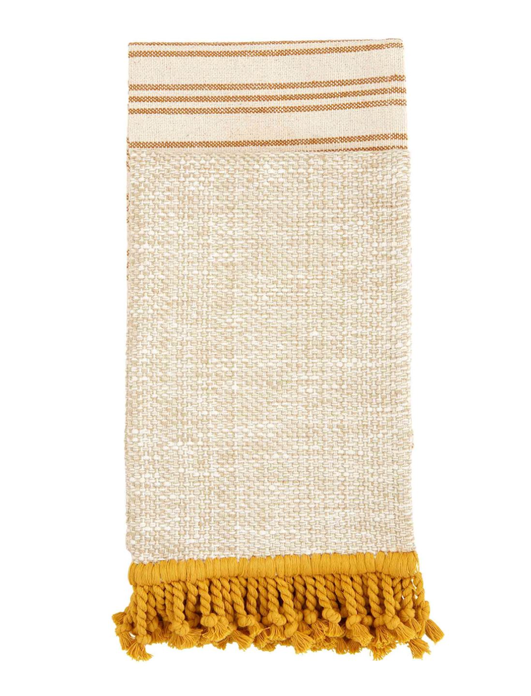 Mustard Fringe Towel Set