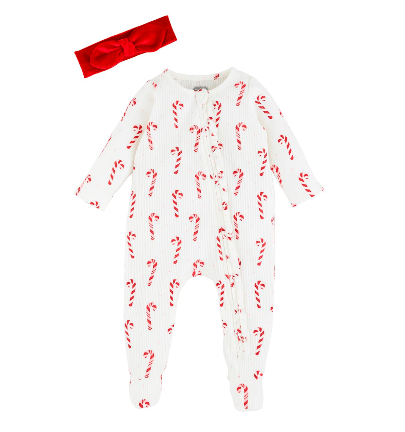 Candy Cane Sleeper and Headband Set