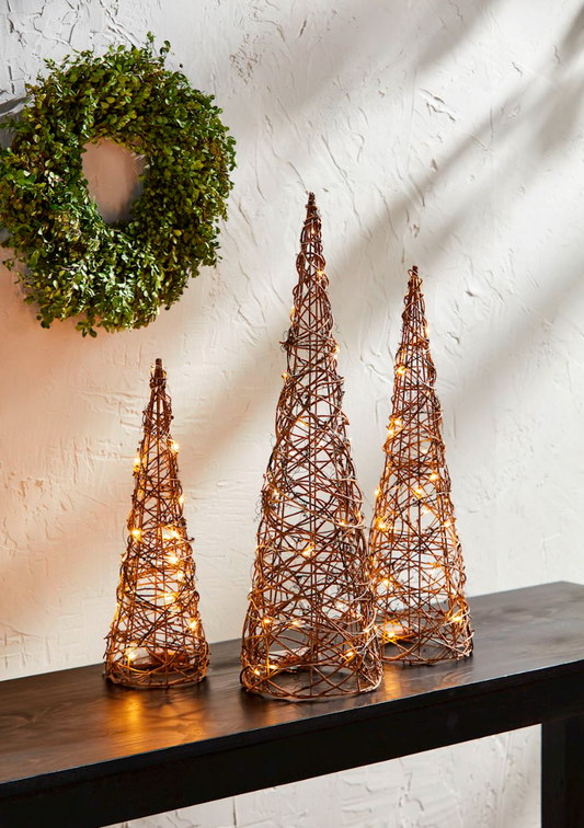 Twine LED Trees - Set of 3