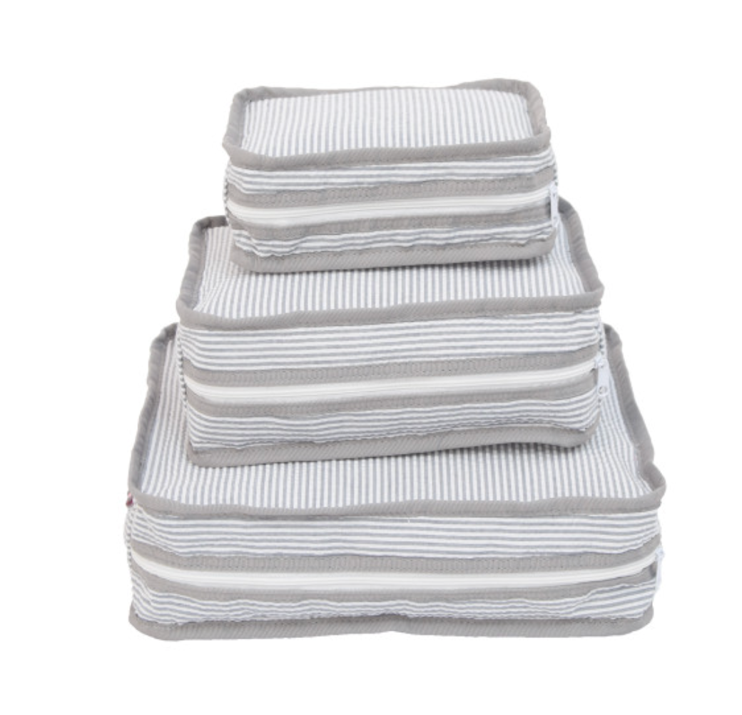 Grey Seersucker Stacking Set