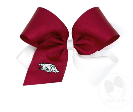 Large Two Tone Bow- Razorback