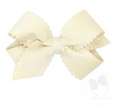 Medium Velvet Scallop Bow- Ivory
