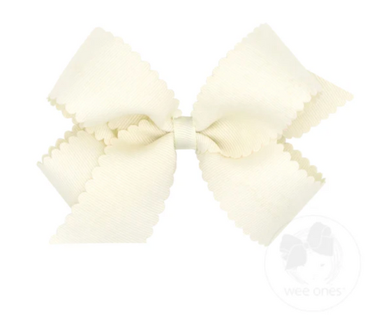 Medium Scallop Bow- Ivory