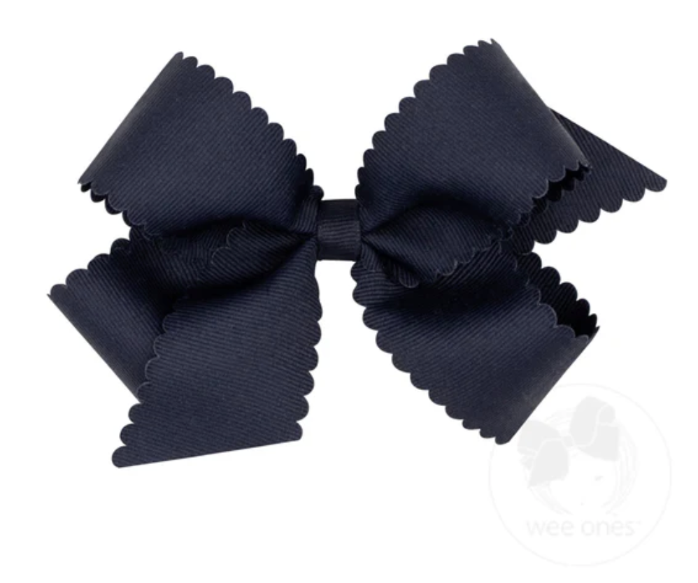 Medium Scallop Bow- Navy