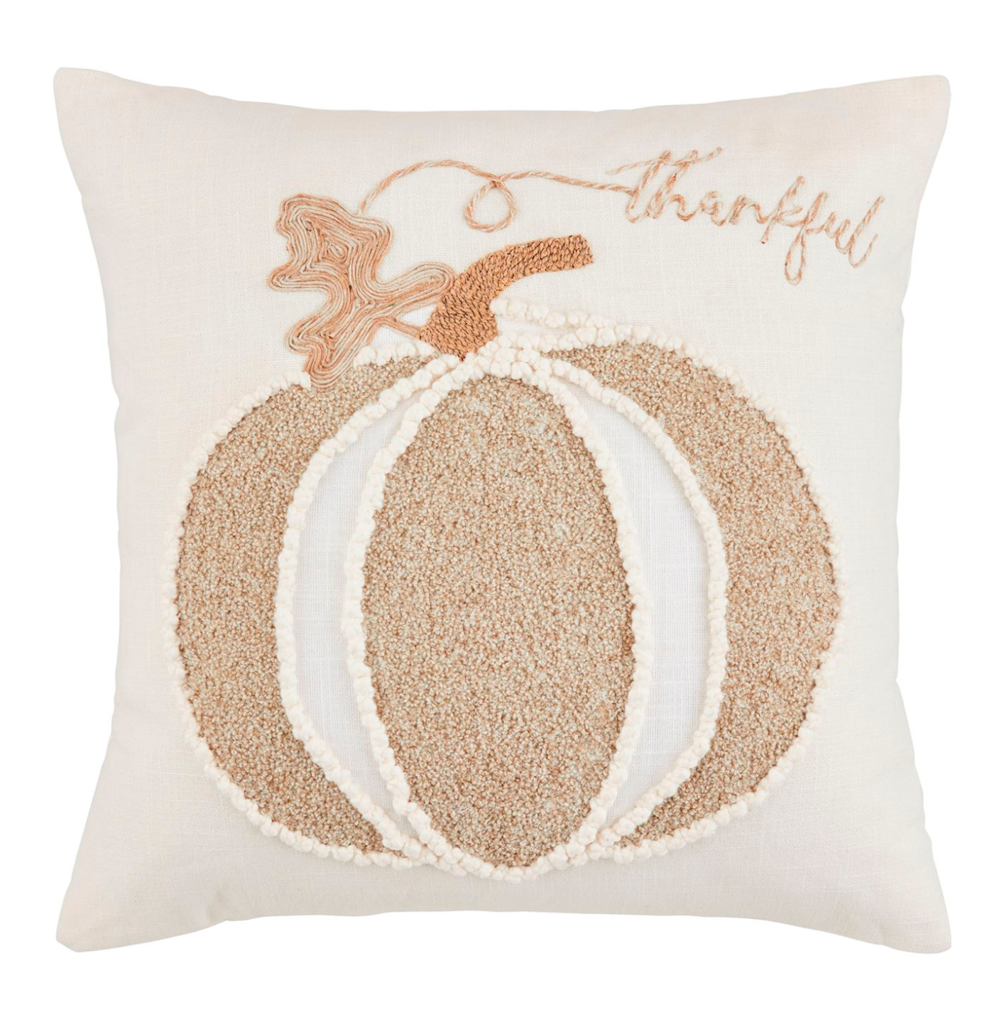 Square Neutral Pumpkin Pillow