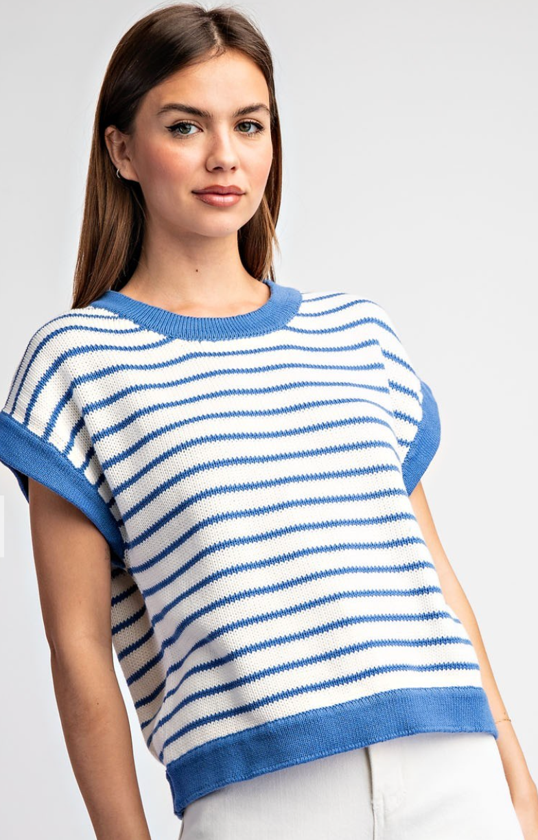 Stripe Short Sleeve Top