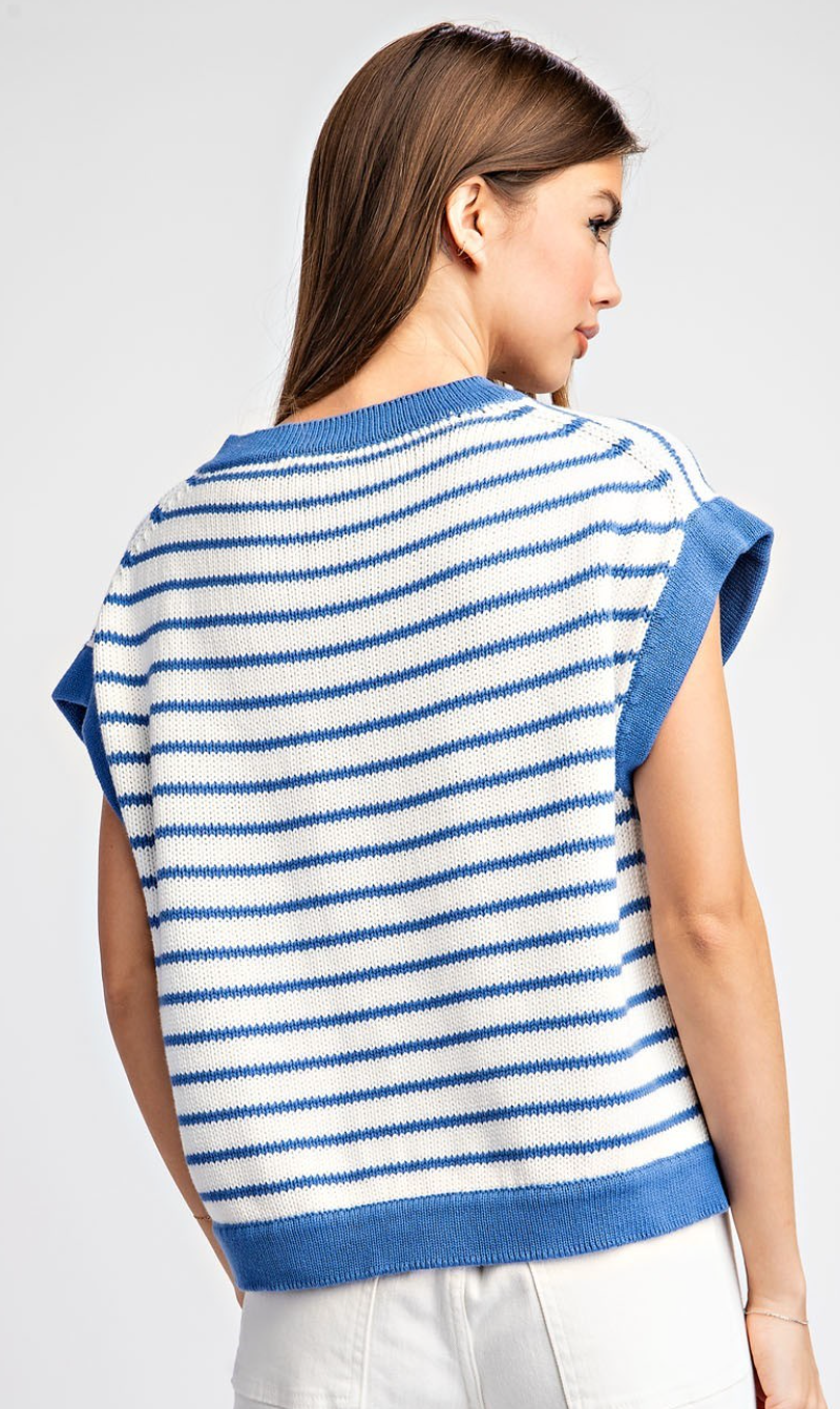 Stripe Short Sleeve Top