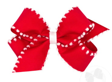 Medium Red Pom Bow