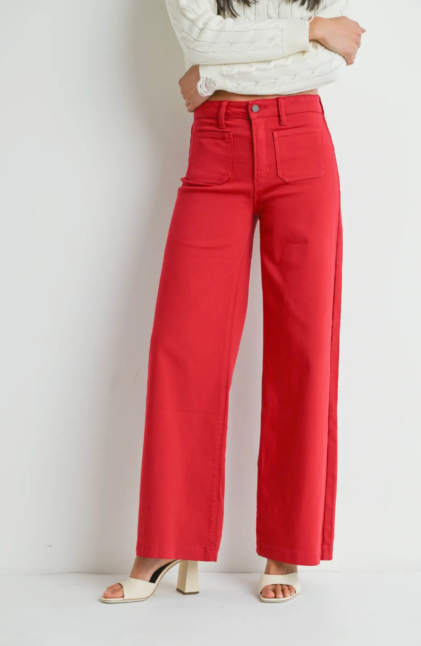 JBD Red Flare Jeans