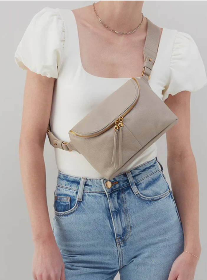 Taupe Fern Large Belt Bag-Hobo