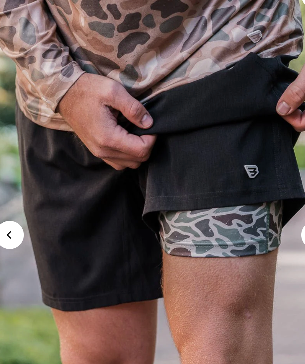 Athletic Shorts- Heather Black Retro Duck