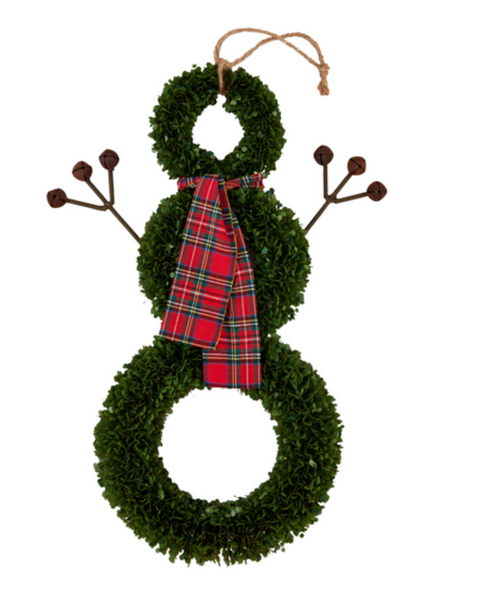 Boxwood Figural Door Hanger-Snowman