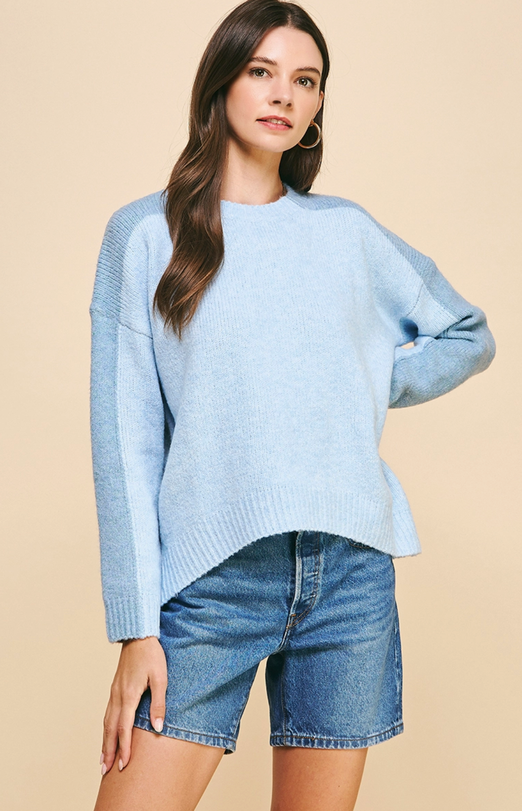 Blue Color Block Sweater