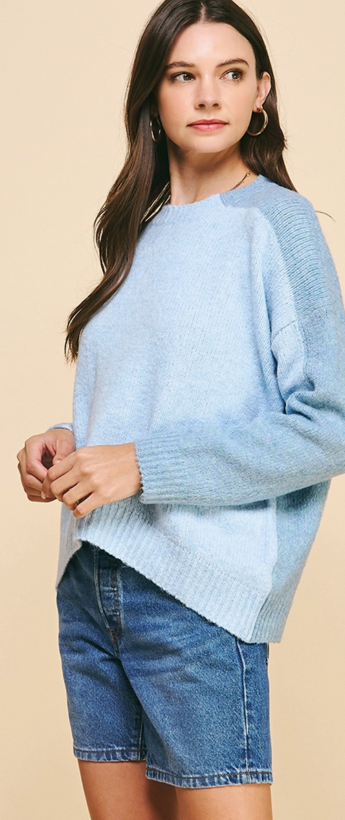 Blue Color Block Sweater