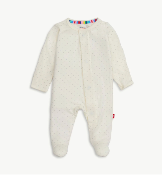 Pin Dot Cream Footie