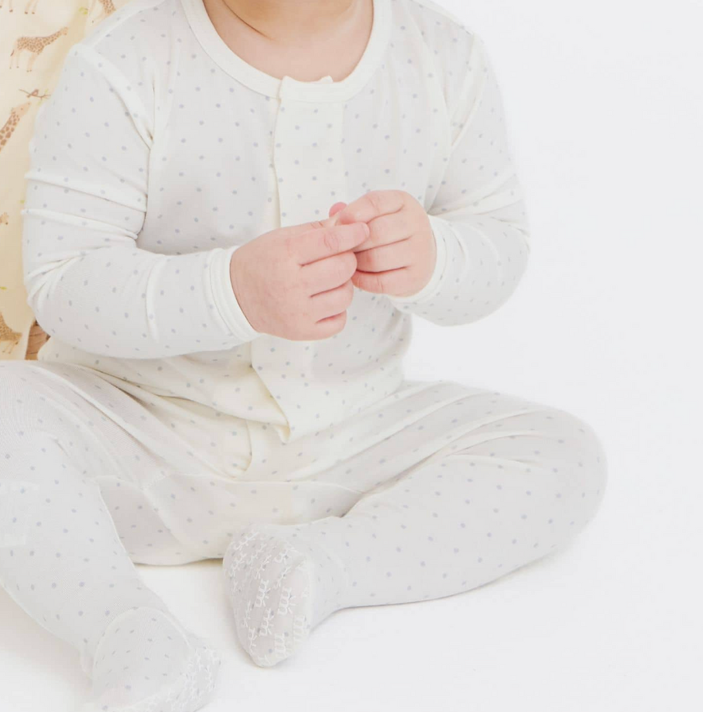 Pin Dot Cream Footie