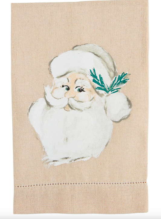 Santa White Painted Towel