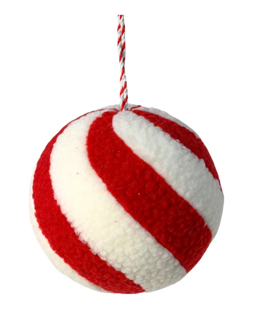 Whimsical Wool Peppermint Stripe Ball