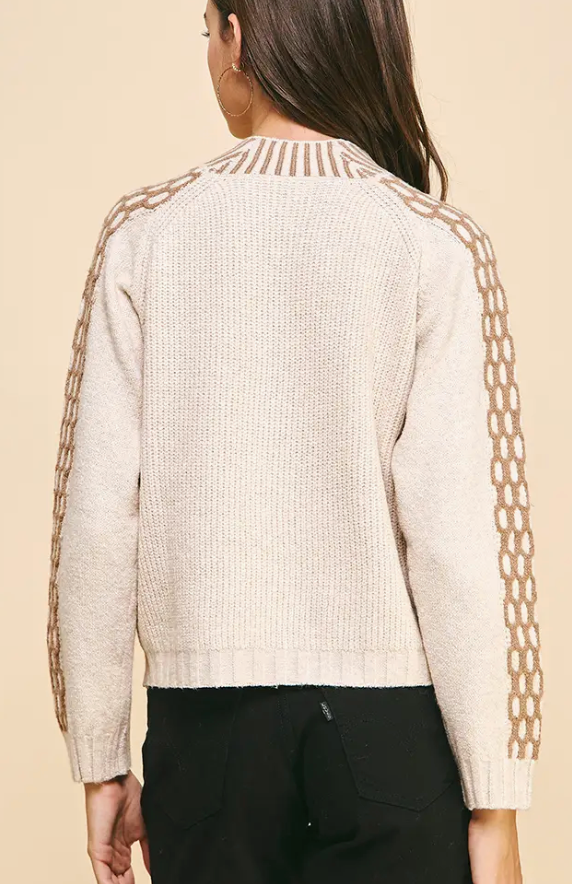 Taupe Mock Neck Sweater