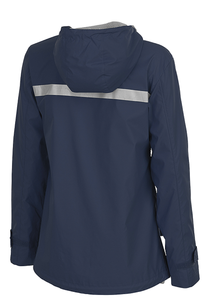 Navy Full Zip Rain Jacket