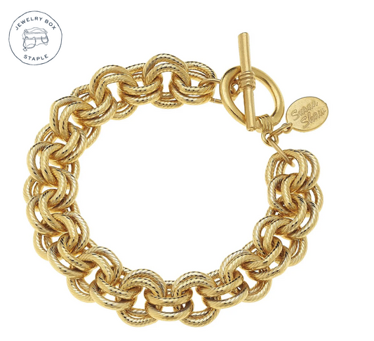 Gold Double Link Chain Bracelet