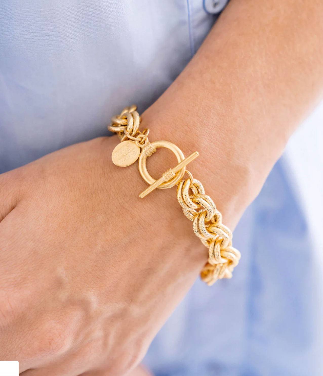 Gold Double Link Chain Bracelet