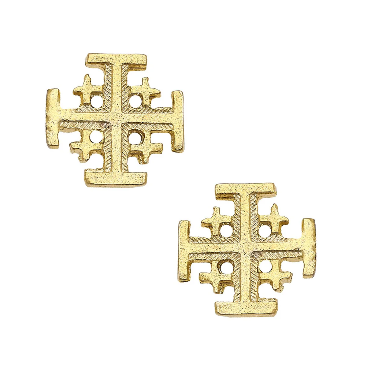 Gold Multi Cross Stud Earrings