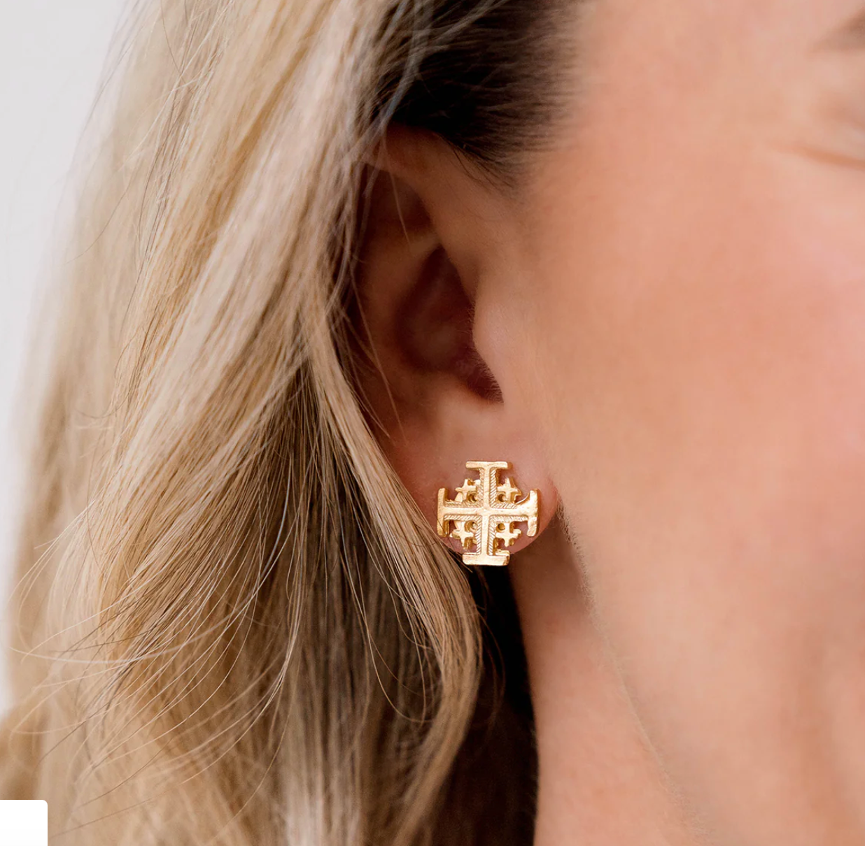 Gold Multi Cross Stud Earrings