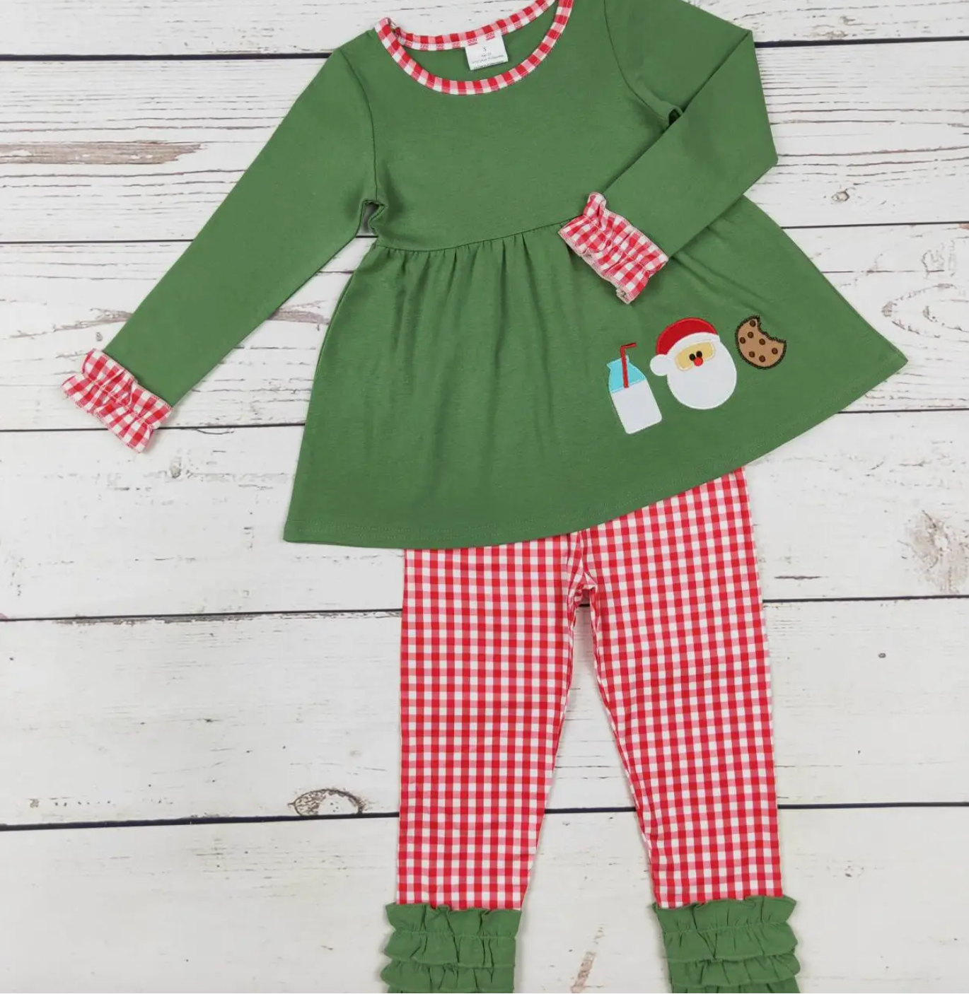 Milk & Cookies Girls Applique 2pc Set