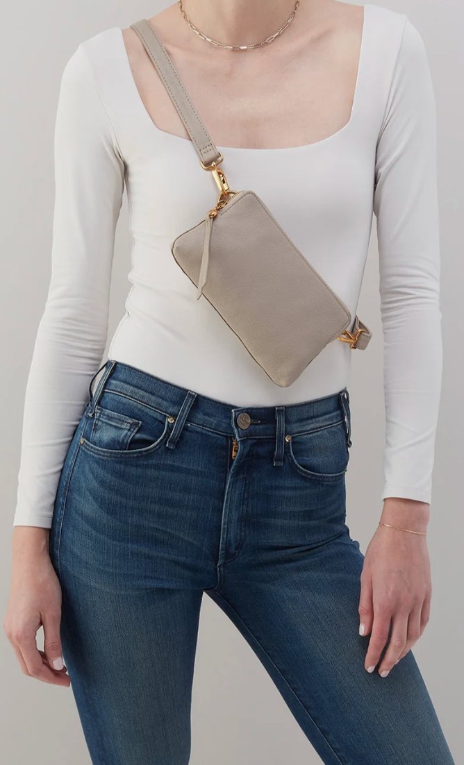 Taupe Slim Fern Belt Bag-Hobo