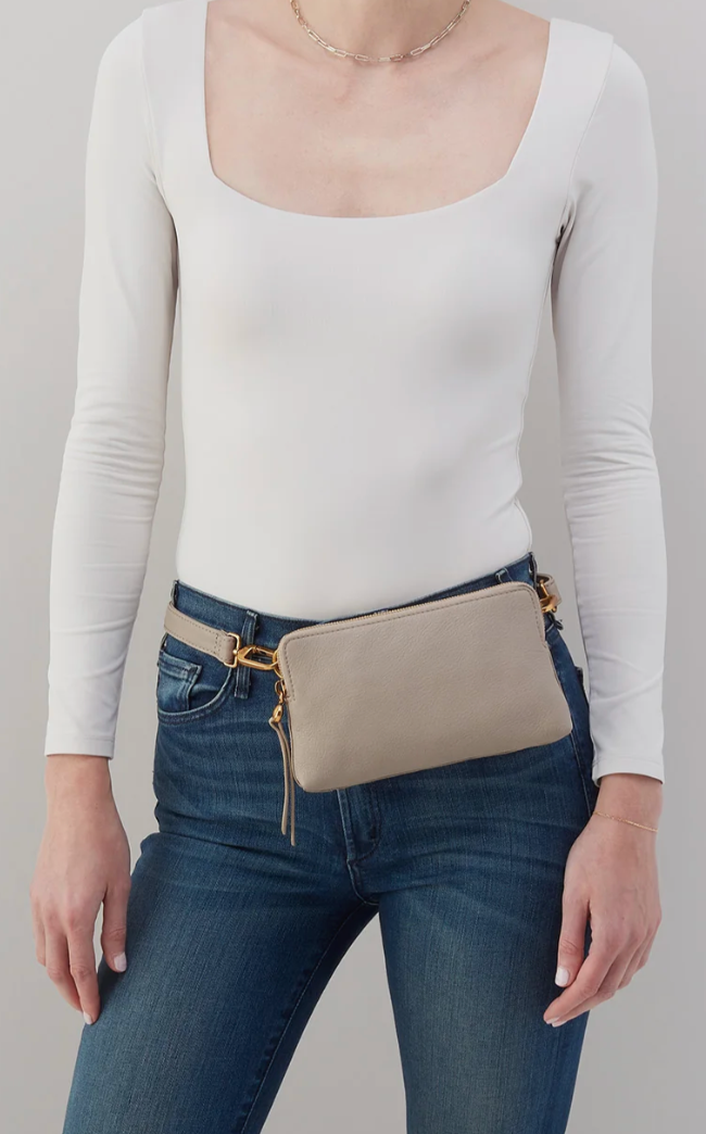 Taupe Slim Fern Belt Bag-Hobo