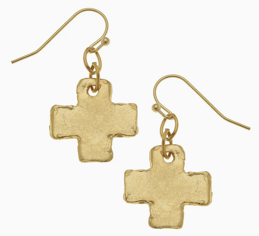 Gold Cross Earrings