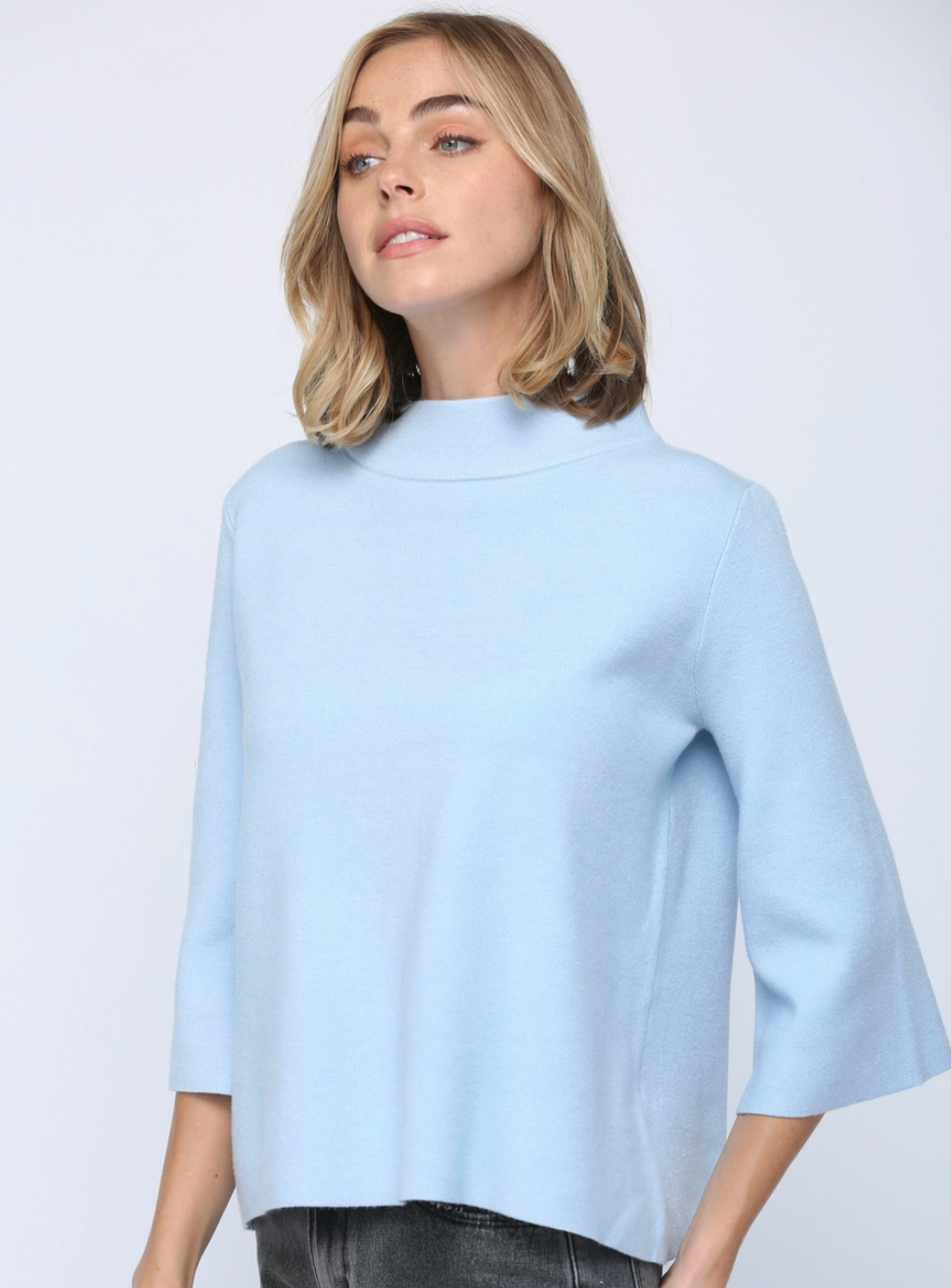 Mock Neck Sweater/Bell Sleeve