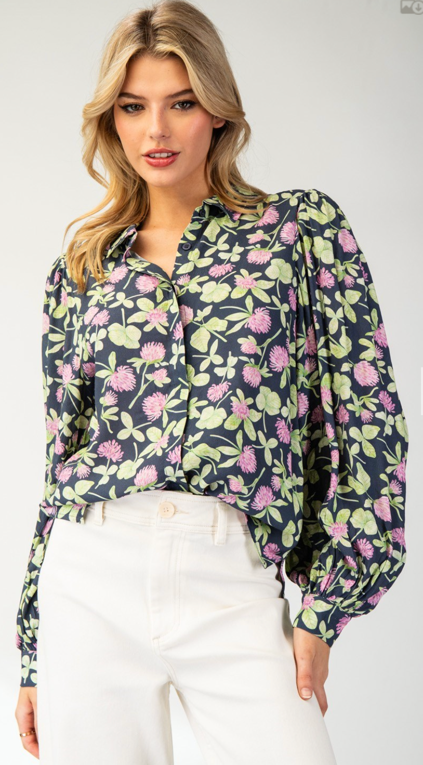 Floral Print Button Down