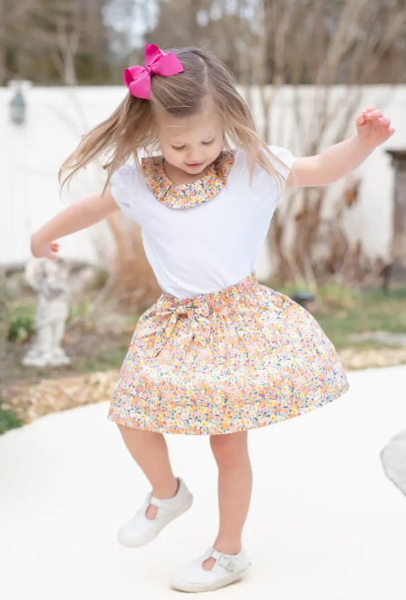 Peach Floral Skort & Top