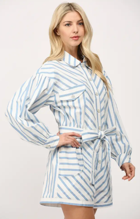 Tie Waist Stripe Romper