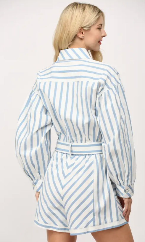 Tie Waist Stripe Romper