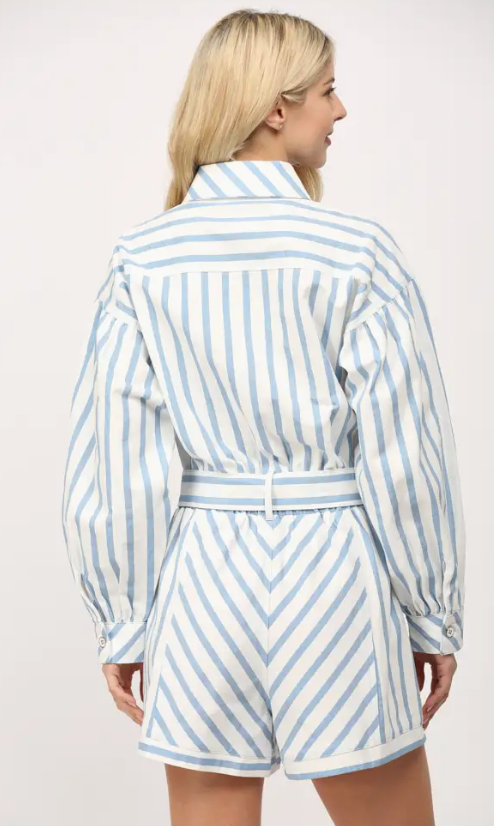 Tie Waist Stripe Romper