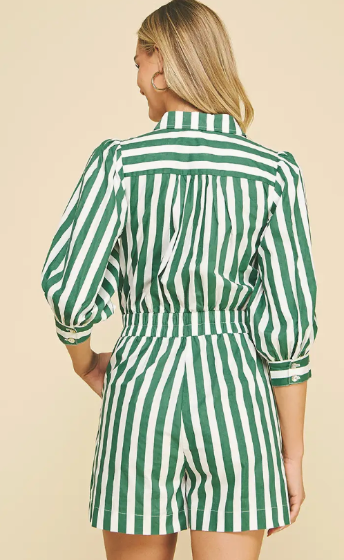 Stripe Button Down Romper