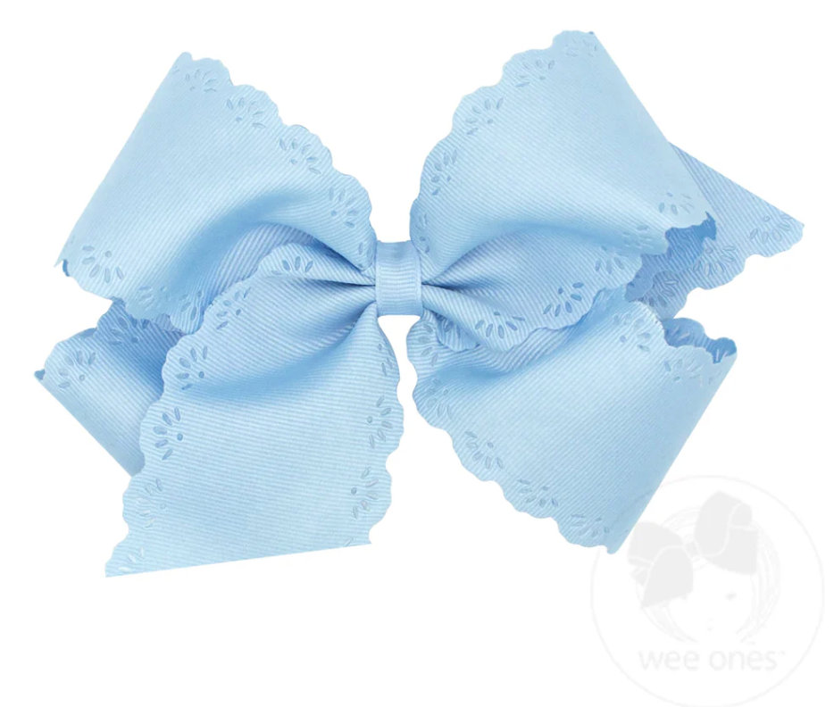 Small King Bow w/ Eyelet-Blue