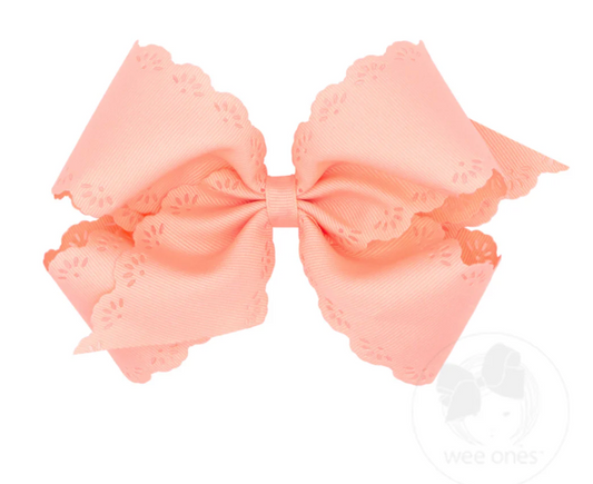 Small King Bow w/ Eyelet-Lt. Coral