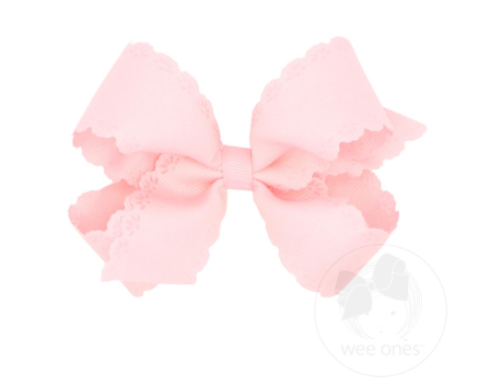 Small King Bow w/ Eyelet-Pink