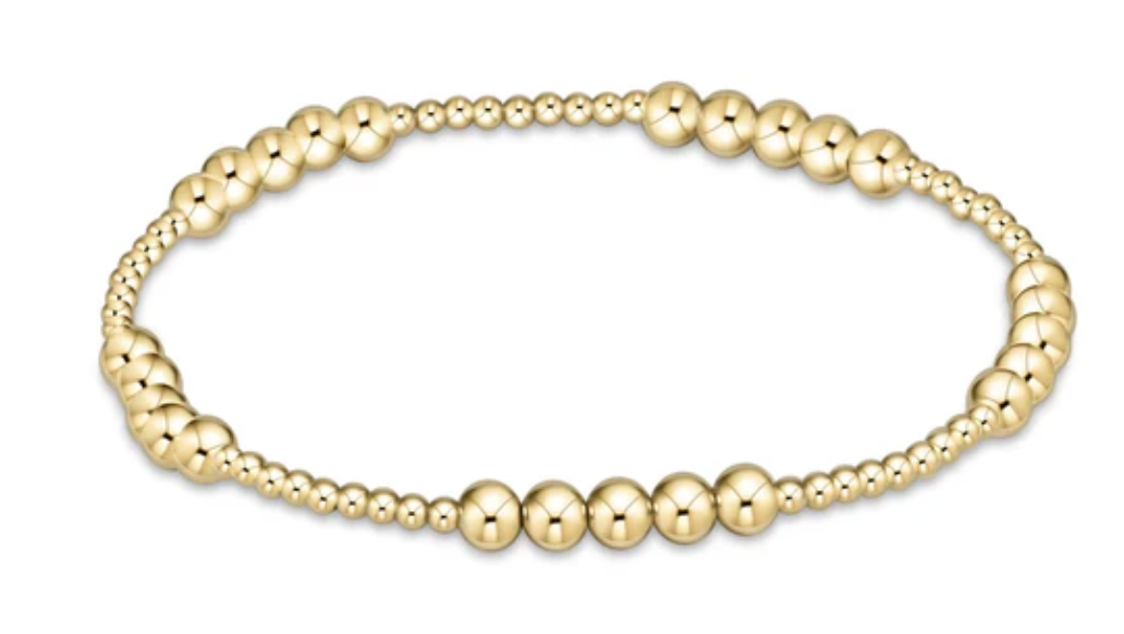 Blissful pattern 2.5mm bead bracelet - 5mm gold