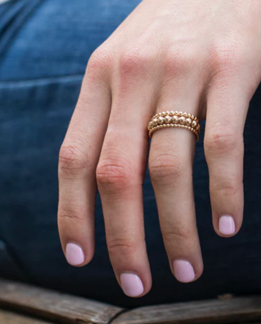 Classic Gold 3mm Beaded Ring