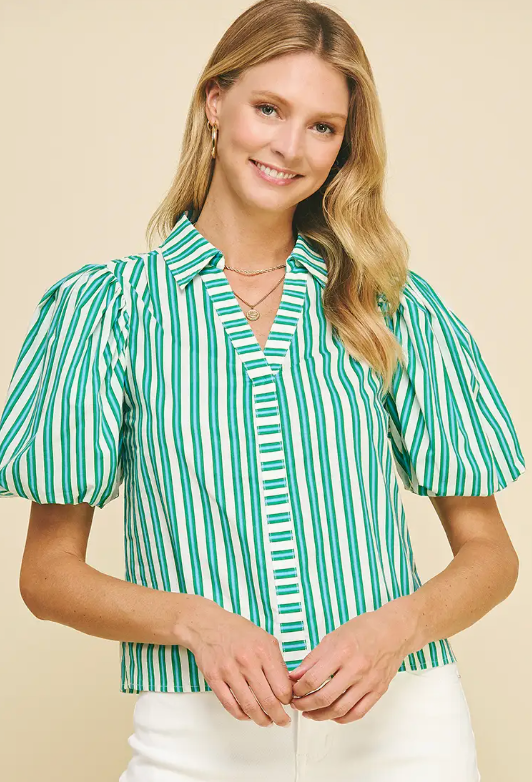 Stripe Print Blouse